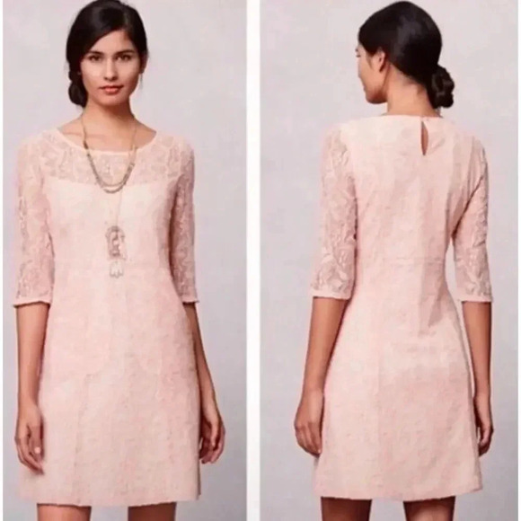 Maeve Dresses & Skirts - Maeve Anthropologie Pink Lefkara Lace Dress Size Medium New without tags